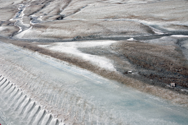 water on The Athabasca Glacier